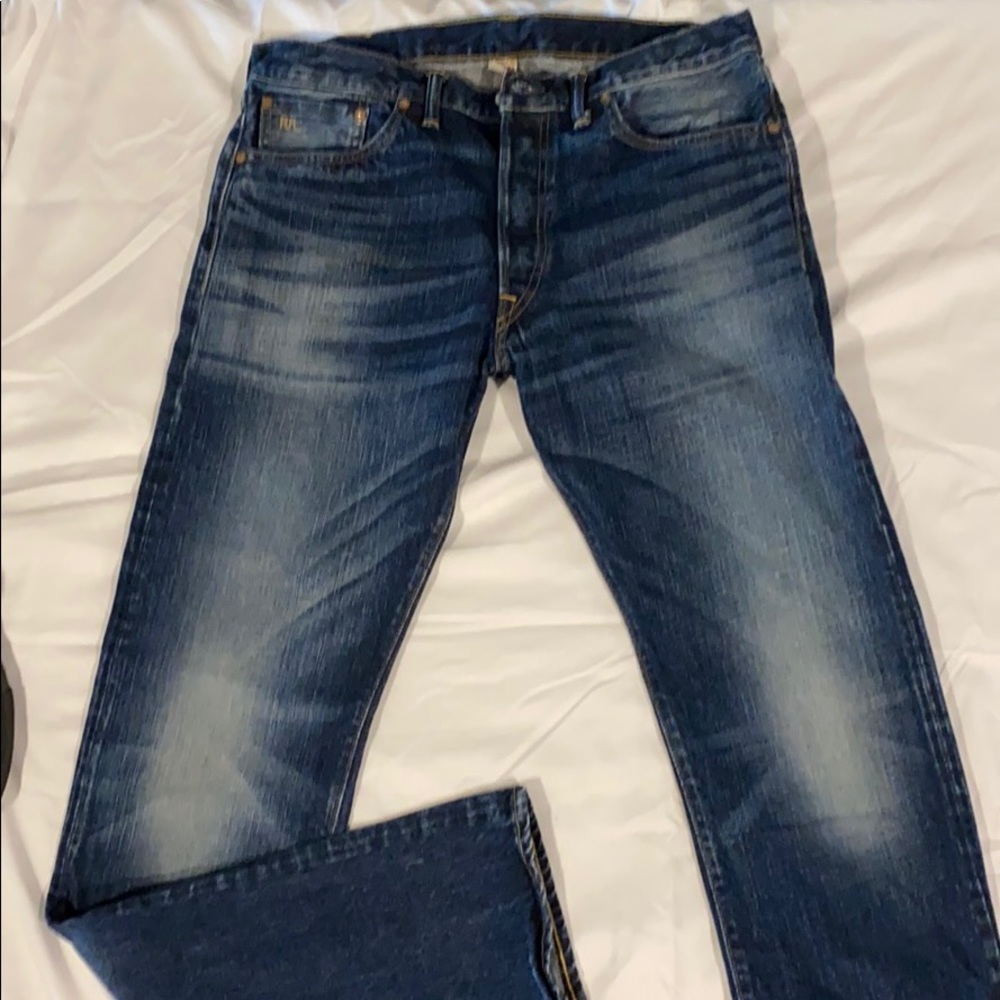 RRL low straight leg selvage jeans